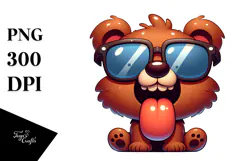 Playful Bear with Sparkling Eyes PNG Product Image 1