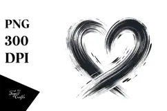 Simple Paintbrush Style Heart PNG Product Image 1