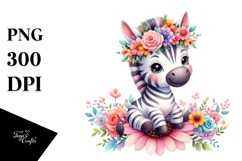 Cartoon-Style Watercolor Zebra Crown | Clipart Product Image 1