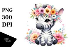 Cartoon-Style Watercolor Zebra Crown | Clipart Product Image 1