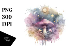 Pastel Glossy Mystical Mushroom PNG Product Image 1