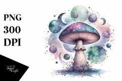 Pastel Glossy Mystical Mushroom PNG Product Image 1
