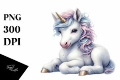 Vibrant Baby Unicorn PNG Product Image 1