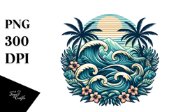 Retro Tropical Waves PNG Product Image 1