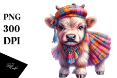 Colorful Baby Highland Cow in Dancer&#039;s Attire Product Image 1