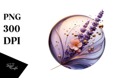Abstract Lavender with Golden Insertions PNG Product Image 1