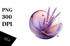 Abstract Lavender with Golden Insertions PNG Product Image 1