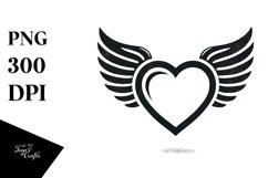Heart with Wings, Retro PNG Product Image 1