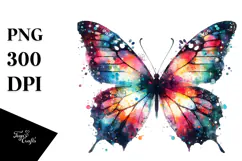 Colorful Grungy Butterfly PNG Product Image 1