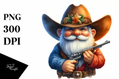 Detailed Vibrant Cowboy Gnome, PNG Product Image 3