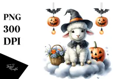 Funny Lamb Halloween PNG Product Image 1