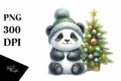Cute Baby Panda Christmas PNG Product Image 3