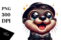Silly Cartoon Tiger with Sparkly Eyes PNG Product Image 1