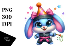Vibrant Cute Baby Rabbit PNG Product Image 1