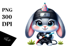 Vibrant Cute Baby Rabbit PNG Product Image 1