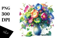 Vibrant Colorful Vase Morning Glory Product Image 1