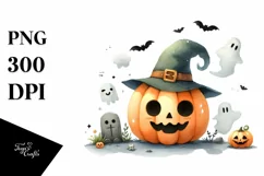 Funny Halloween Pumpkin Clipart PNG Product Image 1