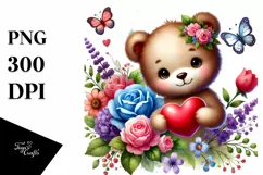 Colorful Baby Bear Heart PNG Product Image 1