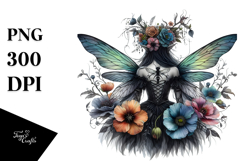 Creative Gothic Fairy on Flower PNG Product Image 1