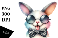 Bunny Sunglasses Tongue | Summer Sticker Clipart Product Image 1