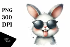 Whimsical Bunny Sunglasses Tongue | Clipart Product Image 3