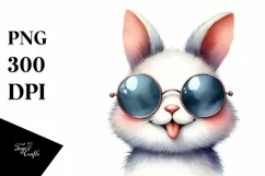 Bunny Sunglasses Tongue | Summer Sticker Clipart Product Image 3