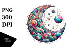Colorful Vibrant Moon|Sublimation | Clipart Product Image 1