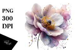 Abstract Anemone Watercolor PNG Product Image 1