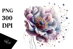 Abstract Anemone Watercolor PNG Product Image 1