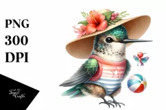 Baby Hummingbird Watercolor Clipart Product Image 1