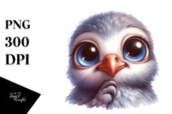 Funny Dove Portrait Baby Watercolor Clipart Product Image 3