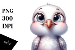 Funny Dove Portrait Baby Watercolor Clipart Product Image 1