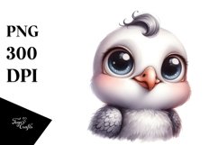 Funny Dove Portrait Baby Watercolor Clipart Product Image 3