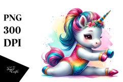 Colorful Baby Unicorn in Gymnast&#039;s Leotard Product Image 1