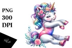 Colorful Baby Unicorn in Gymnast&#039;s Leotard Product Image 1