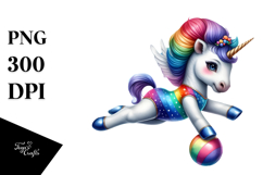 Colorful Baby Unicorn in Gymnast&#039;s Leotard Product Image 1