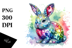 Colorful Diamonds Bunny PNG Product Image 1
