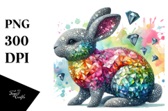 Colorful Diamonds Bunny PNG Product Image 1