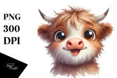 Expressive Highland Cow PNG Product Image 3