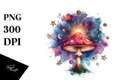 Vibrant Magical Celestial Mushroom PNG Product Image 1