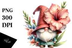 Cute Gnome with Gladiolus PNG Product Image 1