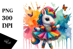 Colorful Baby Unicorn in Volta Dancer&#039;s Outfit Product Image 1