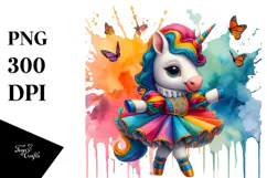 Colorful Baby Unicorn in Volta Dancer's Outfit Product Image 1