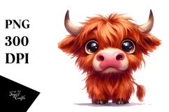 Expressive Highland Cow PNG Product Image 3