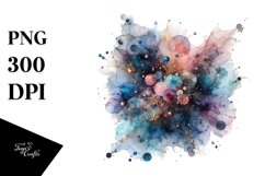 Abstract Watercolor Cosmos -Like Sublimation Clipart Product Image 3