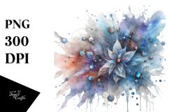 Abstract Watercolor Cosmos -Like Sublimation Clipart Product Image 1