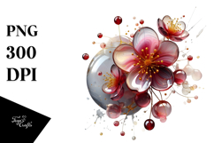Abstract Cherry Blossom Made of , Watercolor PNG Product Image 1