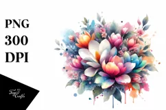 Colorful Bouquet with Magnolia | Sublimation Clipart Product Image 3
