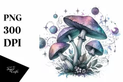 Detailed Mystical Celestial Mushroom PNG Product Image 1