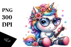 Colorful Baby Unicorn in Rock &#039;n&#039; Roll Club Product Image 1